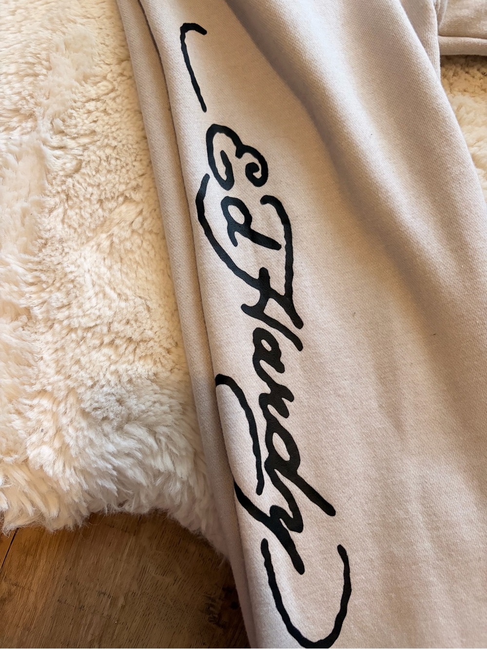 Ed Hardy Light Beige Graphic Crewneck with Multicolor Koi Print - Picture 5 of 7